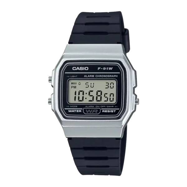 Casio F-91WM-7A price in Pakistan silver tone digital watch with black resin band