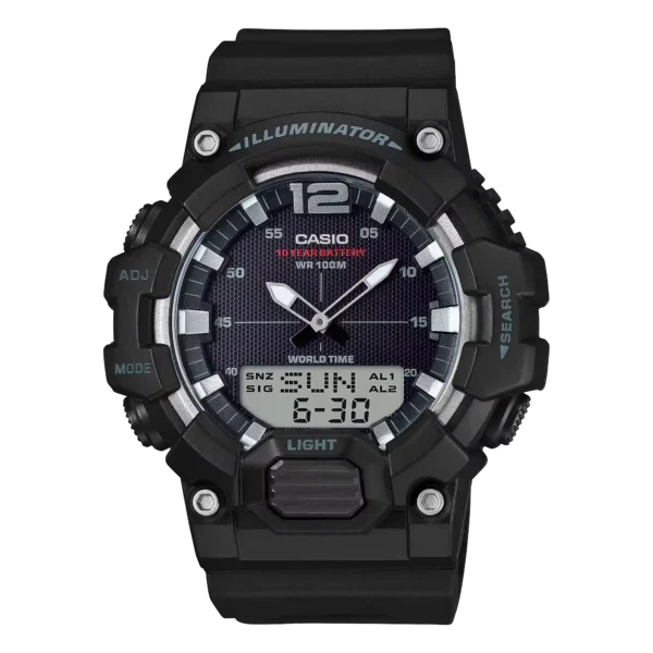 Casio HDC-700-1AV price in Pakistan black analog digital sports watch with world time and resin strap