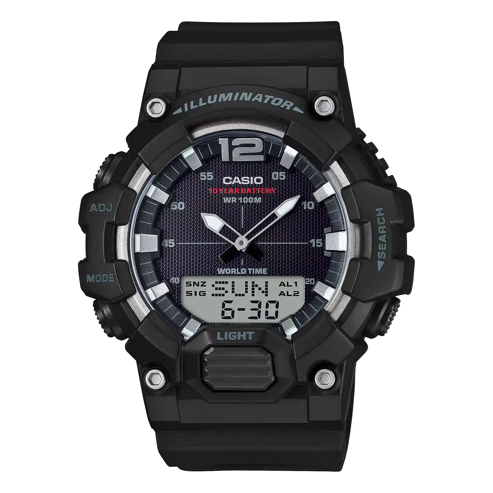 HDC-700-1AV Casio HDC-700-1AV price in Pakistan black analog digital sports watch with world time and resin strap