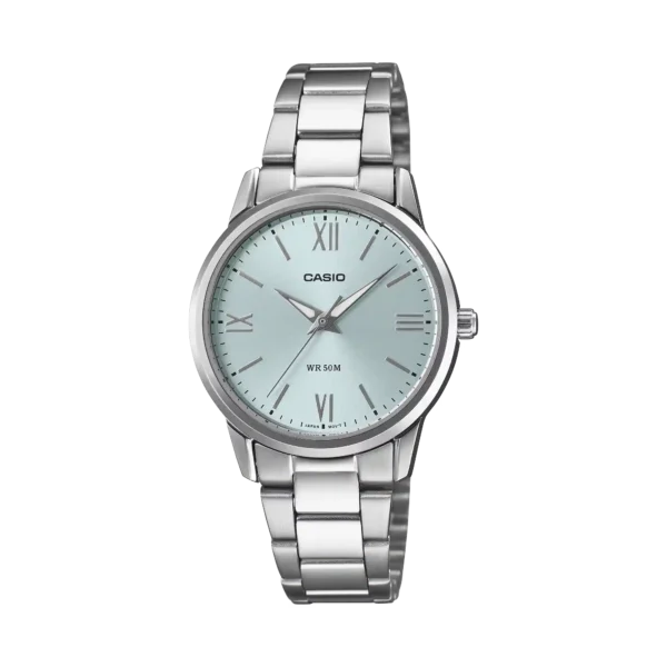 Casio LTP-1303DD-2AV price in Pakistan – light blue ladies watch with Roman dial