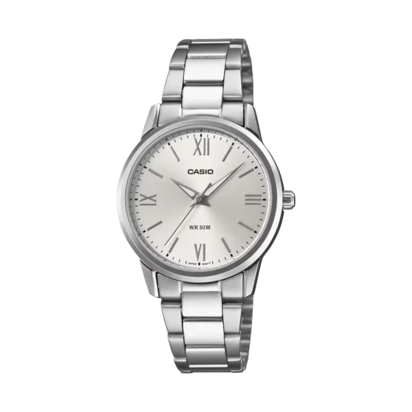 Casio LTP-1303DD-7AV price in Pakistan – silver ladies watch with Roman dial