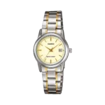 Casio LTP-V002SG-9A price in Pakistan – two-tone ladies watch with cream dial and date
