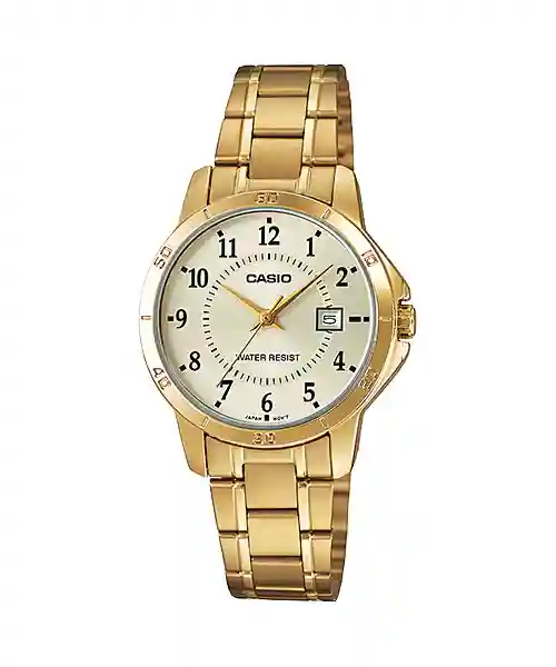 Casio LTP-V004G-9B price in Pakistan ladies gold tone stainless steel analog watch with date