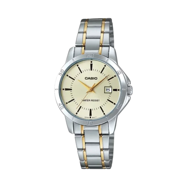 Casio LTP-V004SG-9A price in Pakistan ladies two tone stainless steel analog watch with date