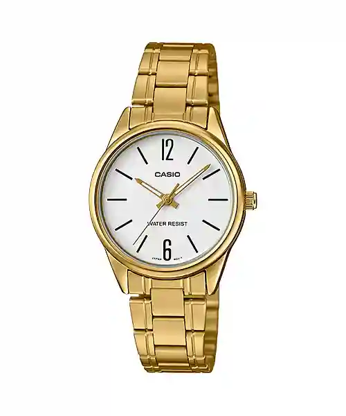 Casio LTP-V005G-7B price in Pakistan – slim gold tone ladies watch with white dial