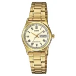 Casio LTP-V006G-9B price in Pakistan ladies gold tone stainless steel analog watch with cream Roman dial