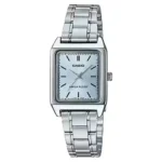 Casio LTP-V007D-2E price in Pakistan – silver rectangular ladies watch with light blue dial