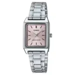 Casio LTP-V007D-4E price in Pakistan – silver rectangular ladies watch with pink dial