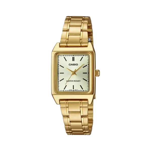 Casio LTP-V007G-9E price in Pakistan – gold tone rectangular ladies watch with champagne dial