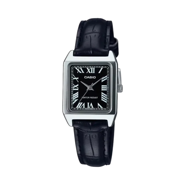 Casio LTP-V007L-1B price in Pakistan – black dial ladies watch with black leather strap