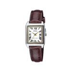 Casio LTP-V007L-7B2 price in Pakistan – white dial ladies watch with brown leather strap