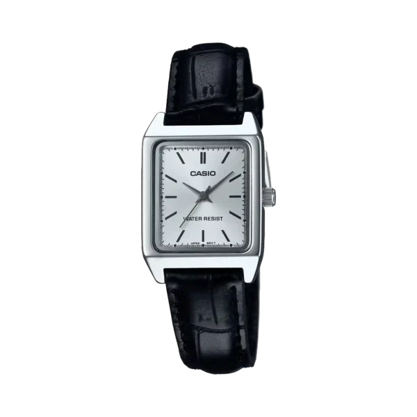 Casio LTP-V007L-7E1 price in Pakistan – rectangular ladies watch with black leather strap
