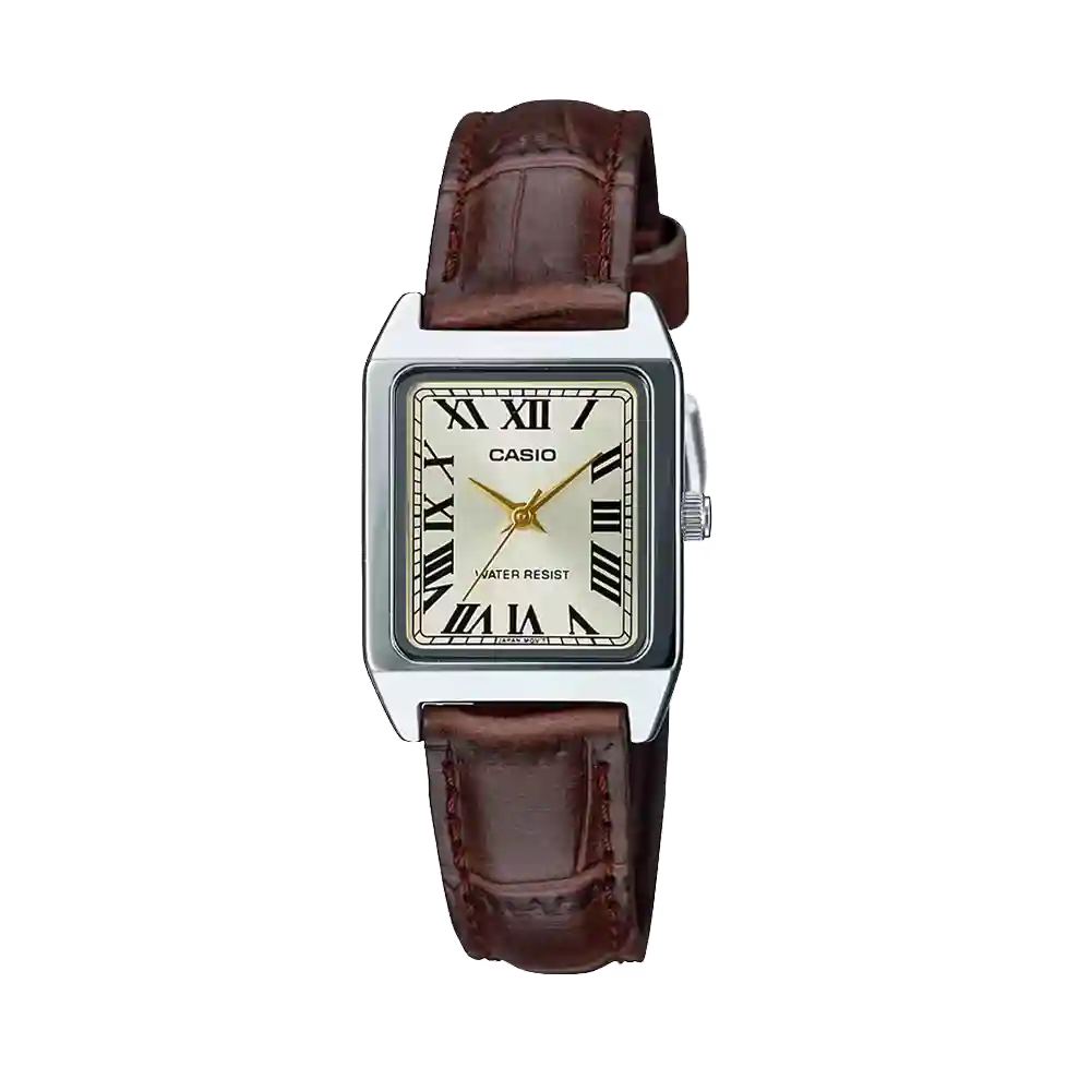 LTP-V007L-9B Casio LTP-V007L-9B price in Pakistan – Roman numeral ladies watch with brown leather strap