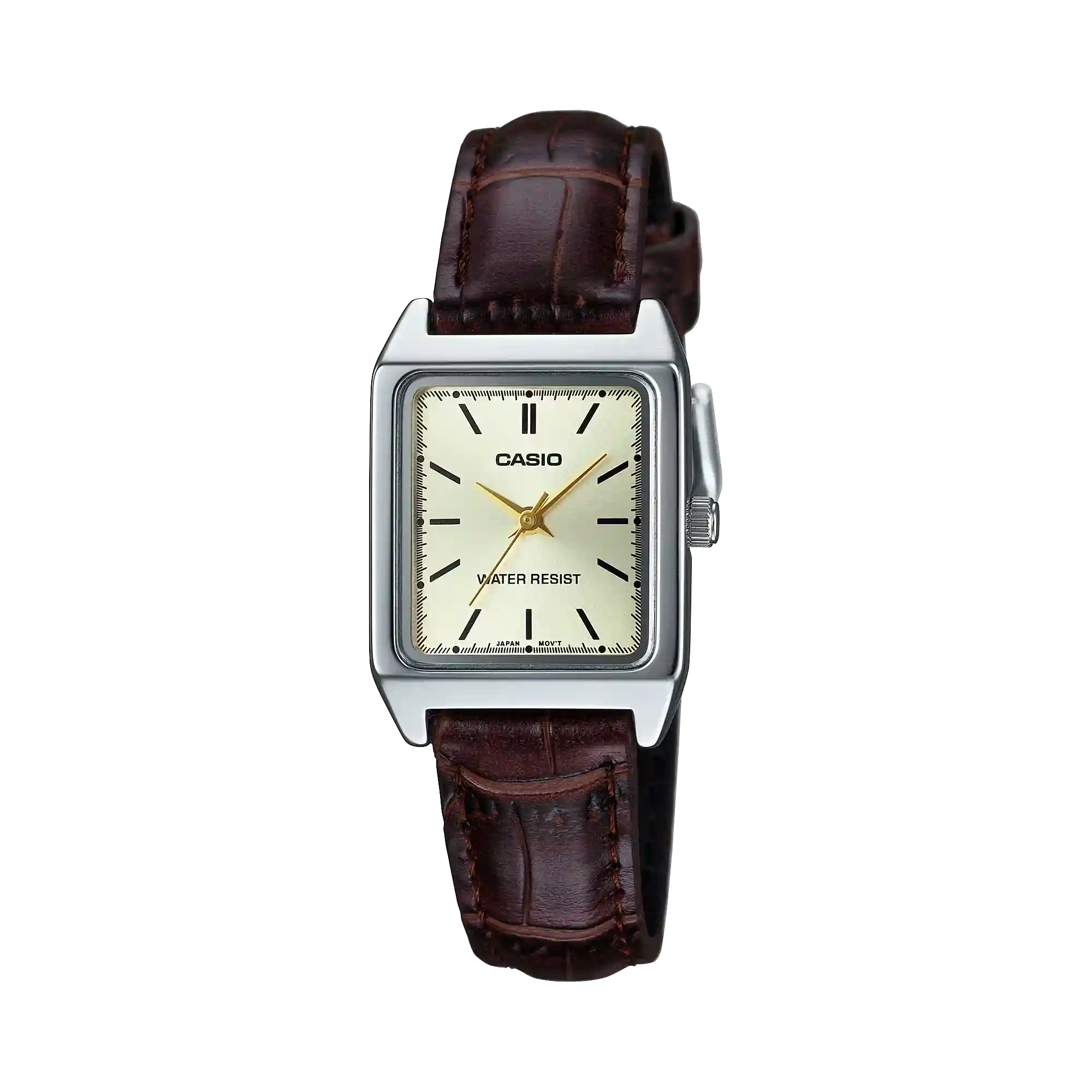LTP-V007L-9E Casio LTP-V007L-9E price in Pakistan – rectangular ladies watch with brown leather strap