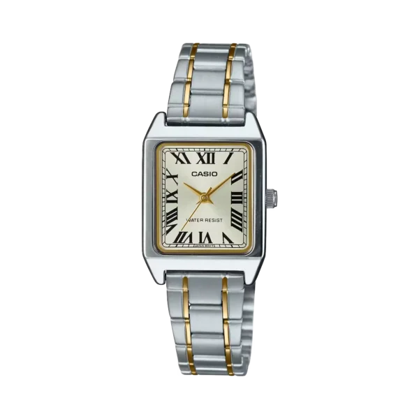 Casio LTP-V007SG-9B price in Pakistan – two-tone ladies watch with Roman numeral dial