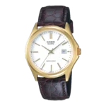 Casio MTP-1183Q-7A price in Pakistan gold tone men's analog watch with brown leather strap
