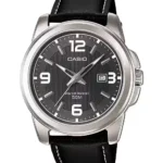 Casio MTP-1314L-8AV price in Pakistan – men's watch with dark grey dial and black leather strap