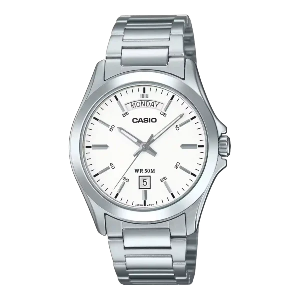 Casio MTP-1370D-7A3V price in Pakistan men's white dial stainless steel analog watch with day and date