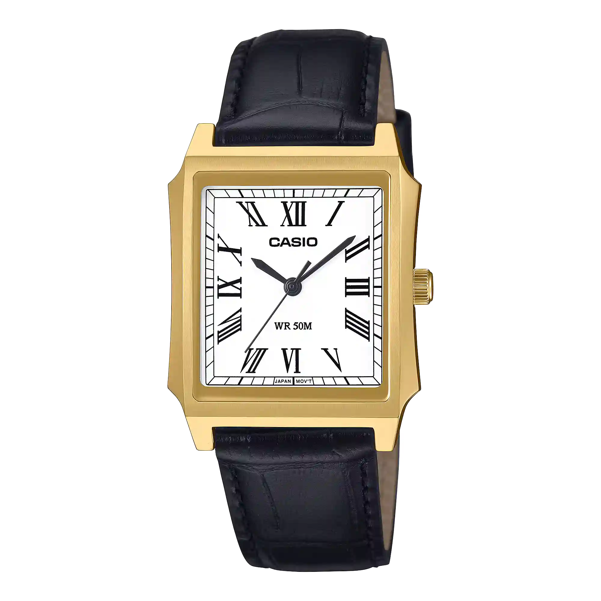 MTP-B190GL-7BV Casio MTP-B190GL-7BV price in Pakistan – men's gold rectangular watch with leather strap