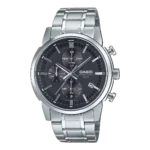 Casio MTP-E510D-1A1V price in Pakistan black dial men's chronograph watch with stainless steel band