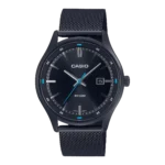 Casio MTP-E710MB-1AV price in Pakistan black dial men's analog watch with black stainless steel mesh band