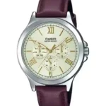 Casio MTP-V300L-9A price in Pakistan - men's analog watch with burgundy leather strap