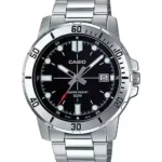 Casio MTP-VD01D-1EV price in Pakistan - men's stainless steel watch with black dial and red second hand