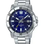 Casio MTP-VD01D-2EV price in Pakistan - men's stainless steel watch with blue dial and yellow second hand