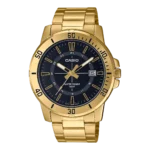 Casio MTP-VD01G-1CV price in Pakistan - men's gold tone watch with black dial and date display
