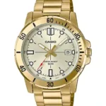 Casio MTP-VD01G-9EV price in Pakistan - men's gold tone watch with champagne dial and red second hand
