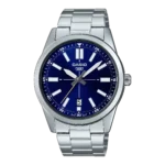Casio MTP-VD02D-2E price in Pakistan - men's stainless steel watch with blue dial and date display