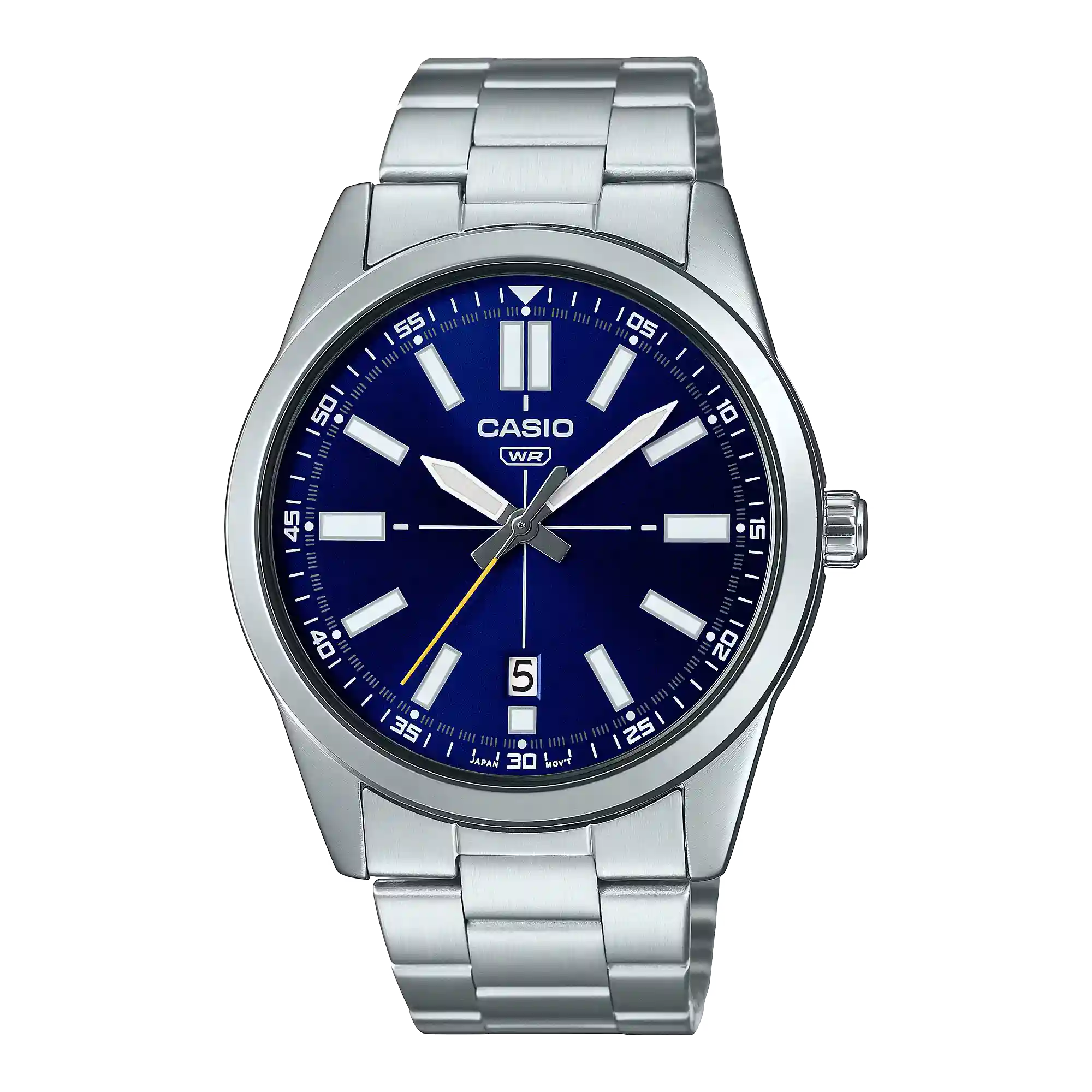MTP-VD02D-2E Casio MTP-VD02D-2E price in Pakistan - men's stainless steel watch with blue dial and date display