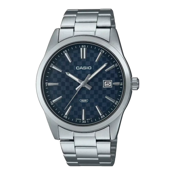 Casio MTP-VD03D-2A price in Pakistan men's blue textured dial stainless steel analog watch with date