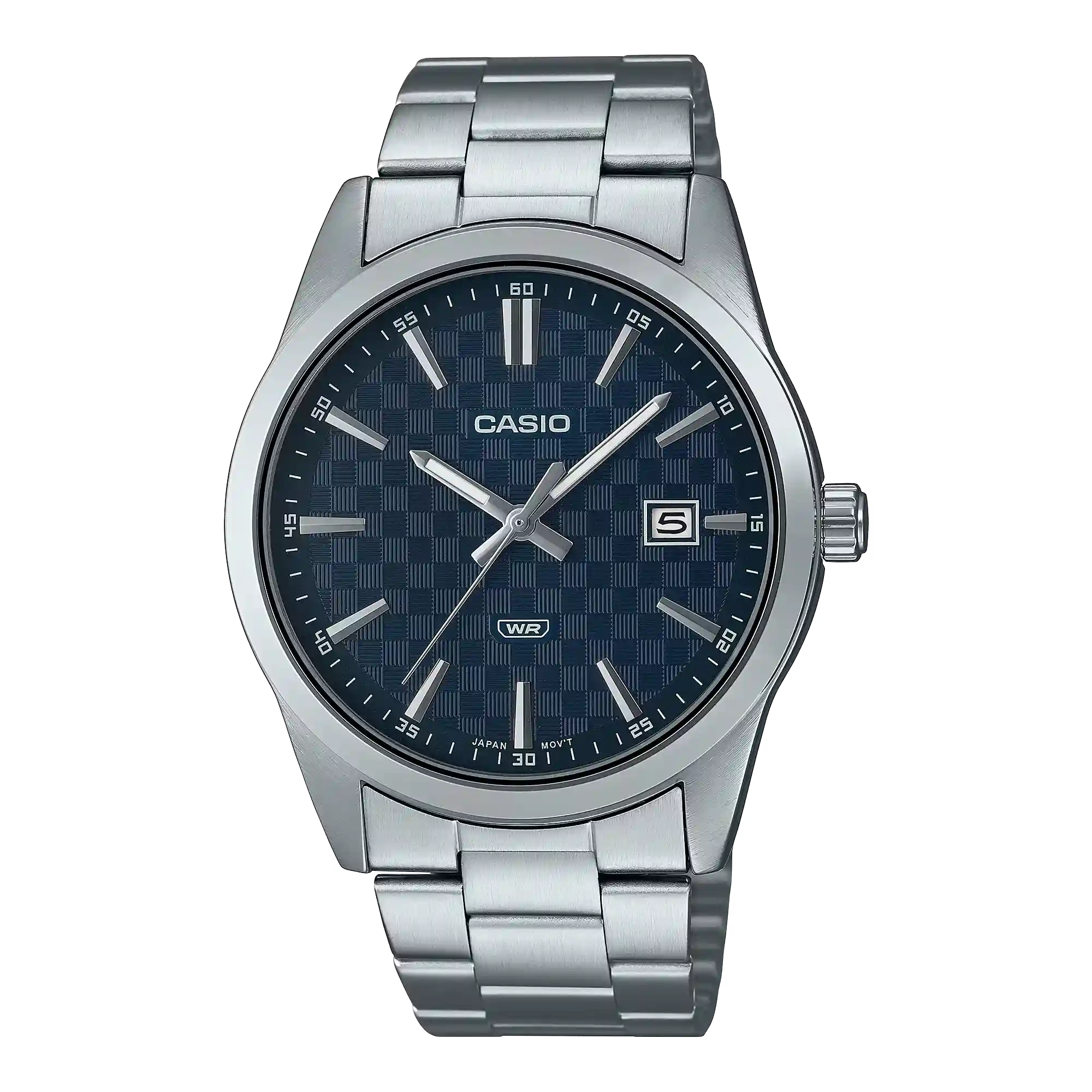 MTP-VD03D-2A Casio MTP-VD03D-2A price in Pakistan men's blue textured dial stainless steel analog watch with date