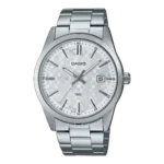 Casio MTP-VD03D-7A price in Pakistan - men's stainless steel watch with textured silver dial and date display