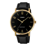 Casio MTP-VT01GL-1B2 price in Pakistan black dial gold tone men's analog watch with leather band
