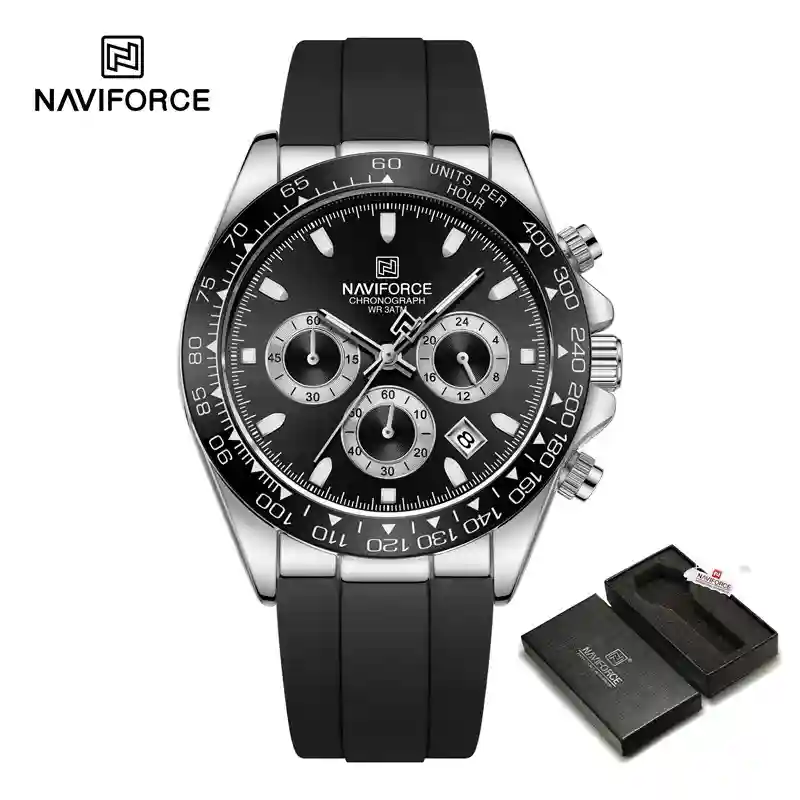 NAVIFORCE 8054 1A NAVIFORCE NF8054 Chronograph Silicone Sports Watch for Men