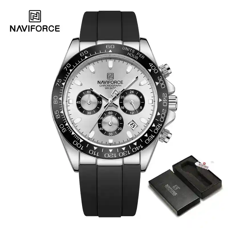 NAVIFORCE 8054 7A NAVIFORCE NF8054 Chronograph Silicone Sports Watch for Men