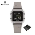 NAVIFORCE NF6105 price in Pakistan - square digital LCD women's watch with silicone strap
