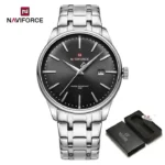 NAVIFORCE NF9230 price in Pakistan - silver stainless steel men's quartz watch with white dial