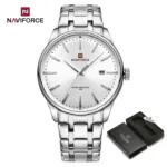 NAVIFORCE NF9230 price in Pakistan - silver stainless steel men's quartz watch with white dial