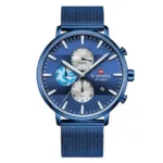 NAVIFORCE NF9169 price in Pakistan - blue dial mesh steel chronograph men's watch