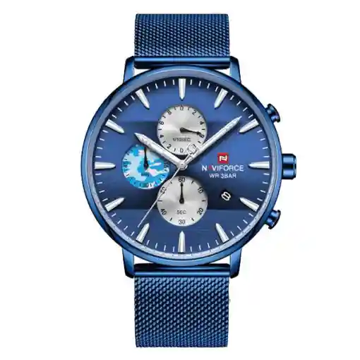 NAVIFORCE NF9169 price in Pakistan - blue dial mesh steel chronograph men's watch