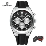 NAVIFORCE NF8080 price in Pakistan - men's quartz chronograph watch with silicone strap