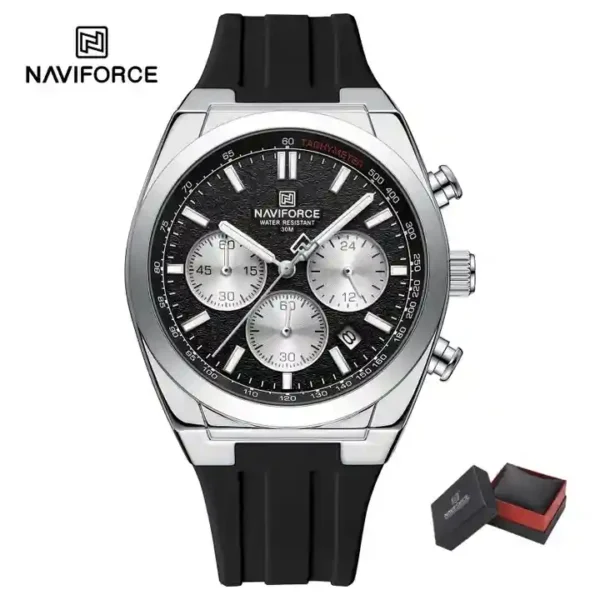 NAVIFORCE NF8080 price in Pakistan - men's quartz chronograph watch with silicone strap