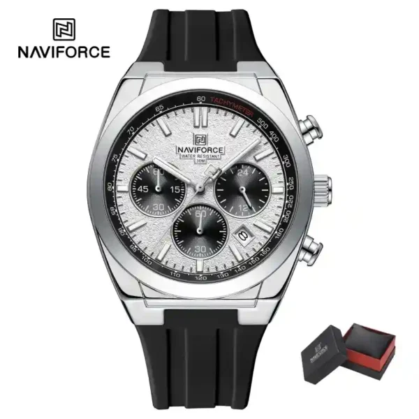 NAVIFORCE NF8080 price in Pakistan - men's quartz chronograph watch with silicone strap