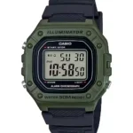 Casio W-218H-3AV price in Pakistan green case sporty digital Illuminator watch with black resin band