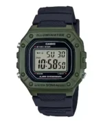 Casio W-218H-3AV price in Pakistan green case sporty digital Illuminator watch with black resin band