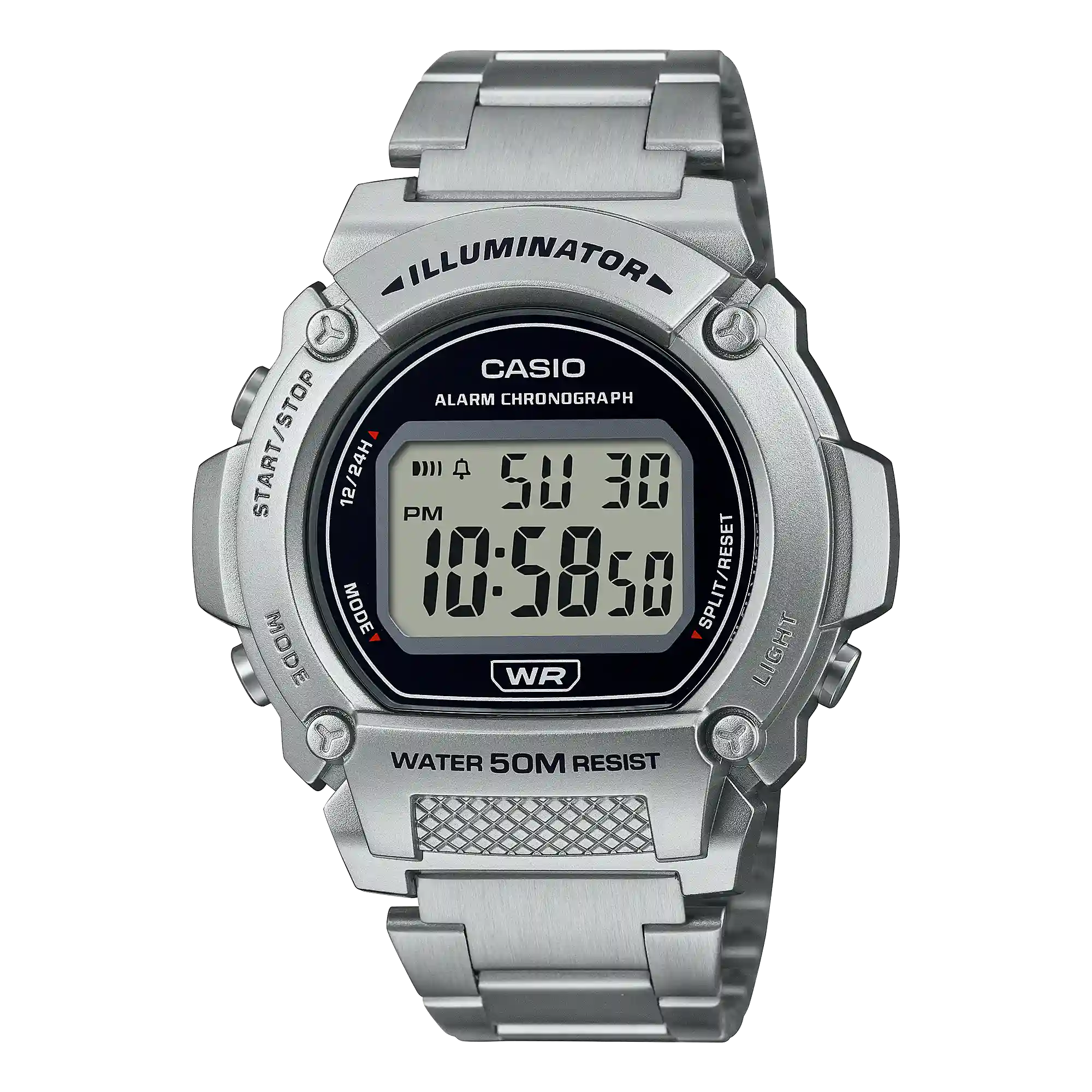 W-219HD-1AV-PRICE-IN-PAKISTAN Casio W-219HD-1AV price in Pakistan silver tone digital Illuminator watch with stainless steel band