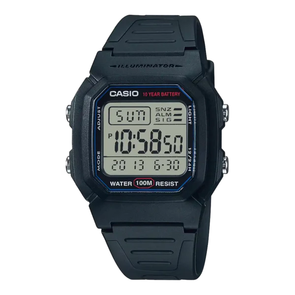 Casio W-800H-1AV price in Pakistan black digital Illuminator watch with 10 year battery and resin band